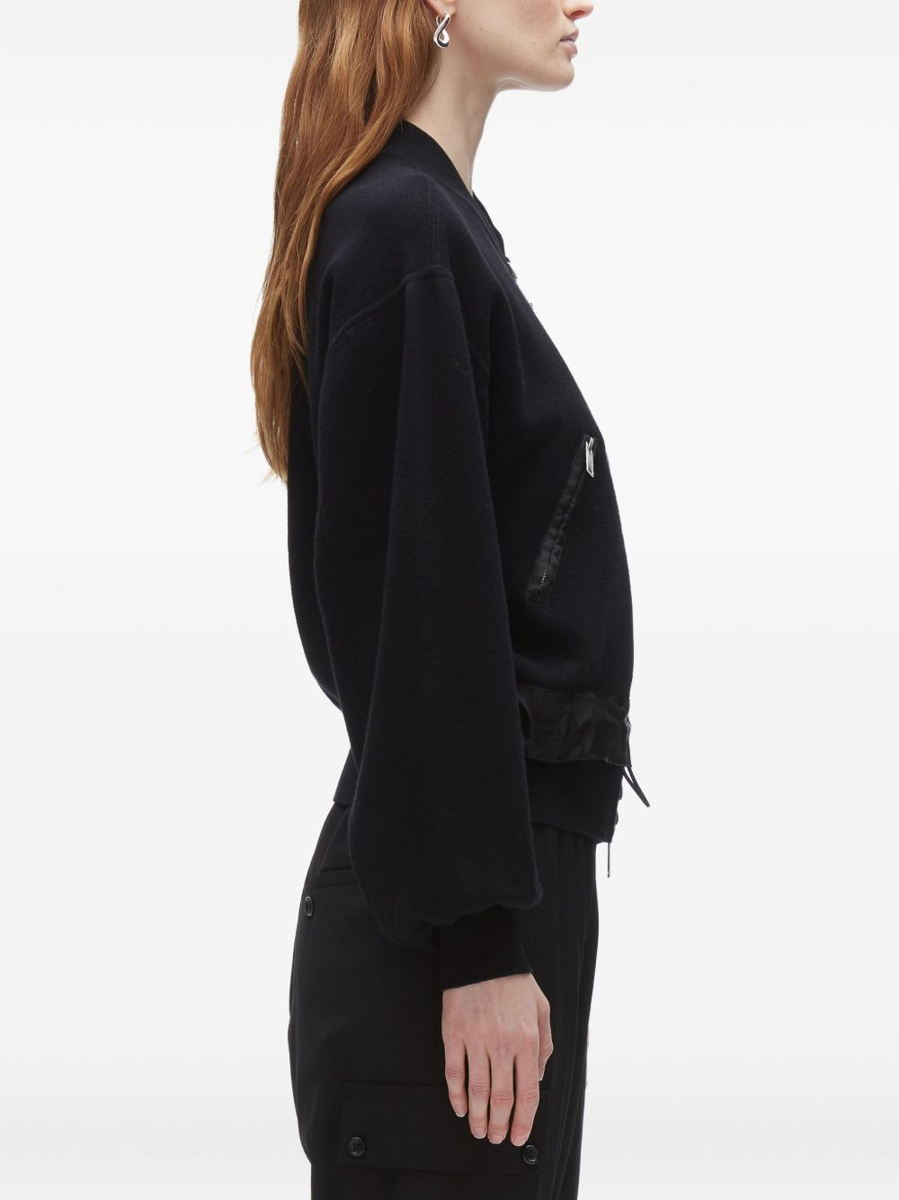 zip-fastening balloon-sleeve jacket - 5
