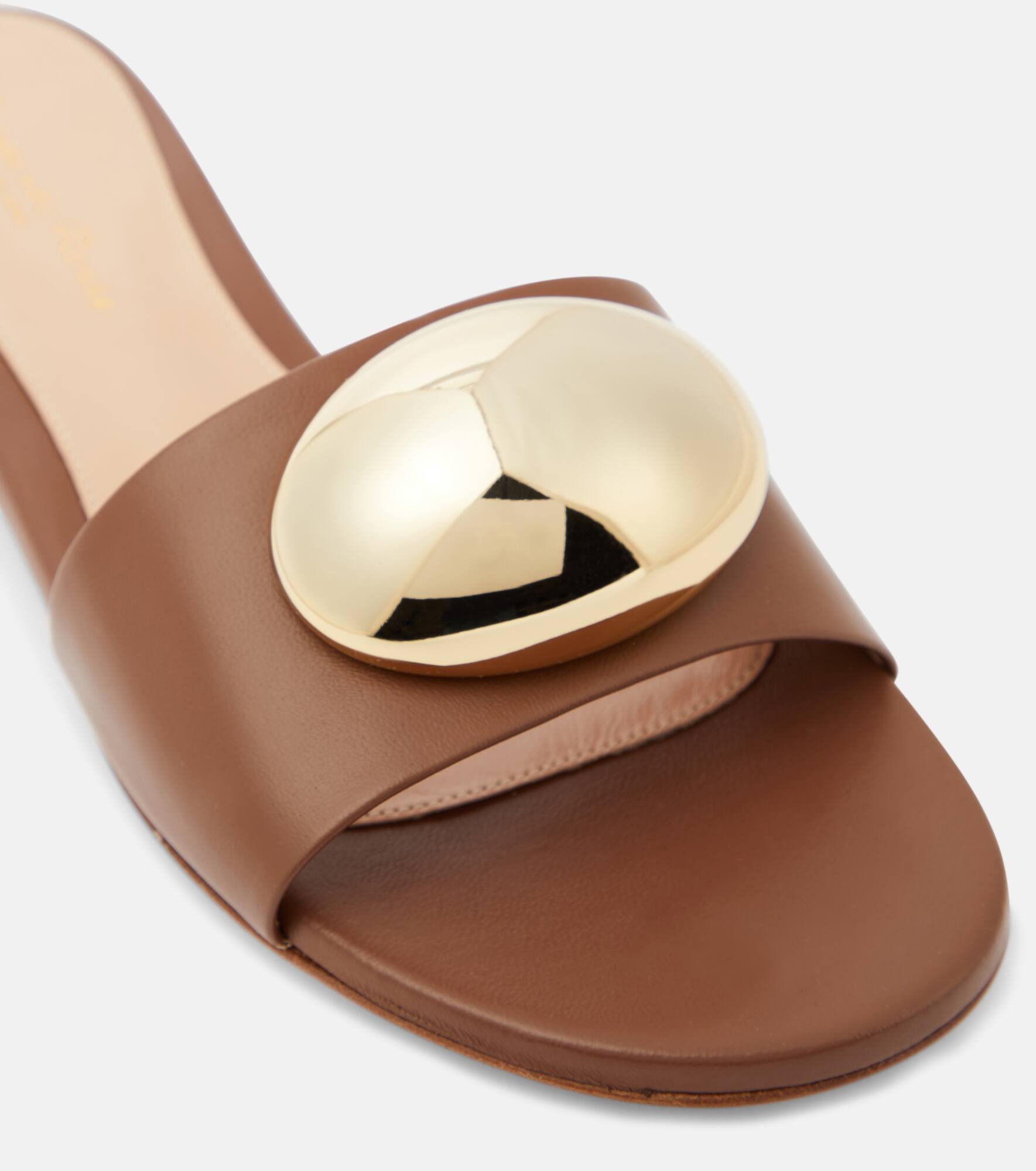 Embellished leather mules - 6