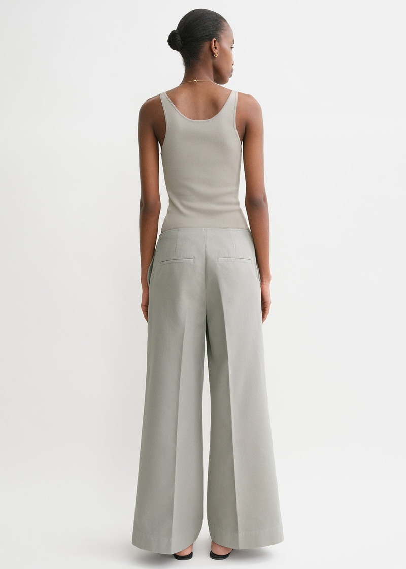 Zip-front wide trousers dove 4