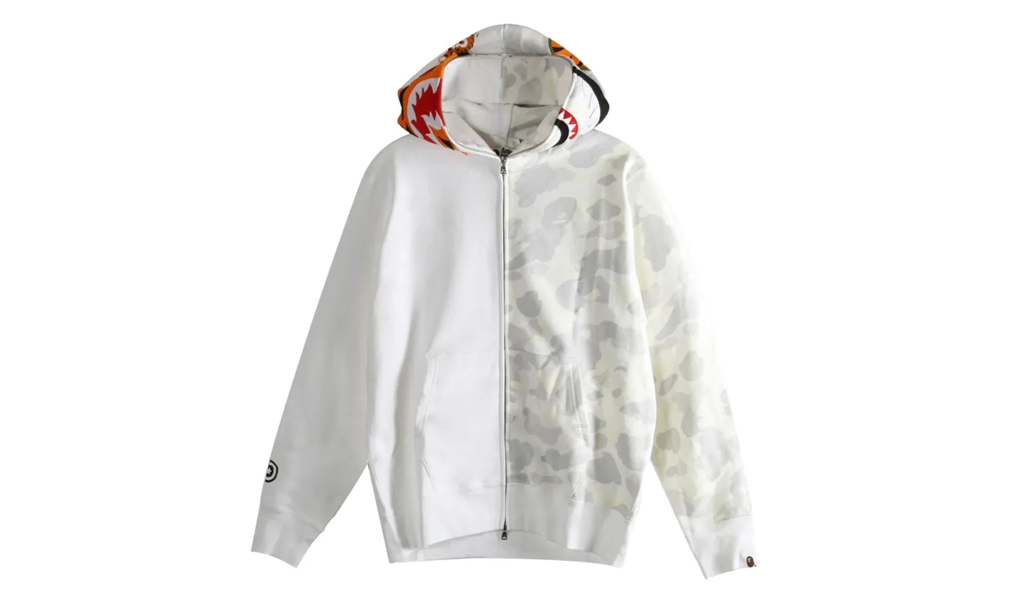 City Camo Tiger Shark Full Zip Hoodie "White" 1L80115009 WHT - 1