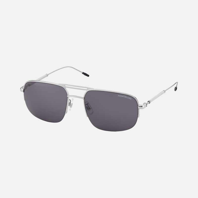 Rectangular Silver-Colored Metal Frame Sunglasses 1