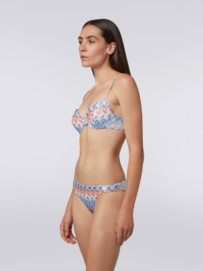 Multicoloured viscose knit bikini with balconette bra 3