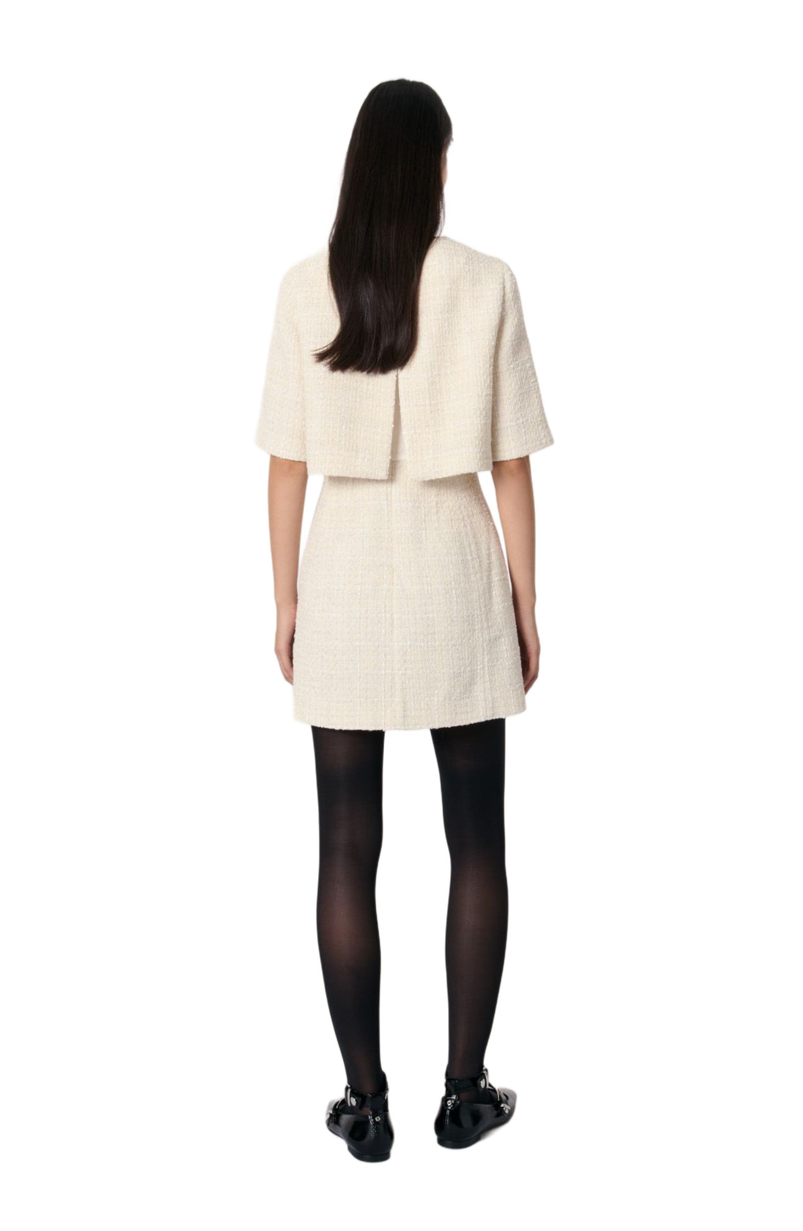 maje Tweed 2-in-1 short dress in Ecru at Nordstrom - 2