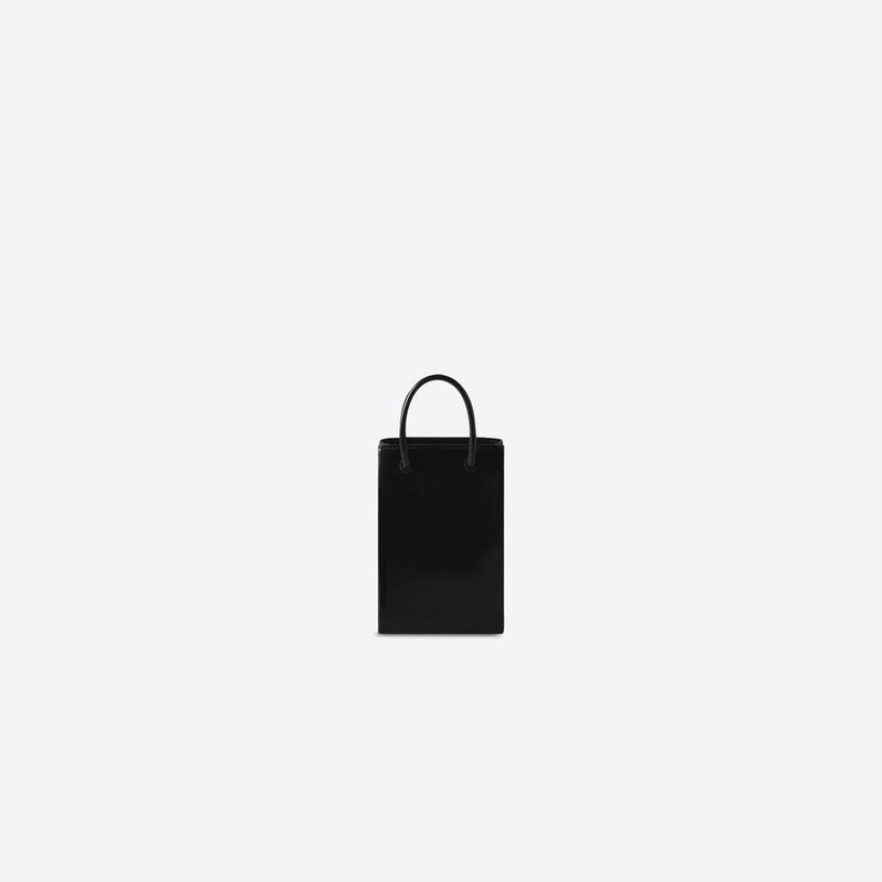 BALENCIAGA The Simpsons Tm & © 20th Television Mini Shopping Bag In Shiny Box Calfskin in Black outlook