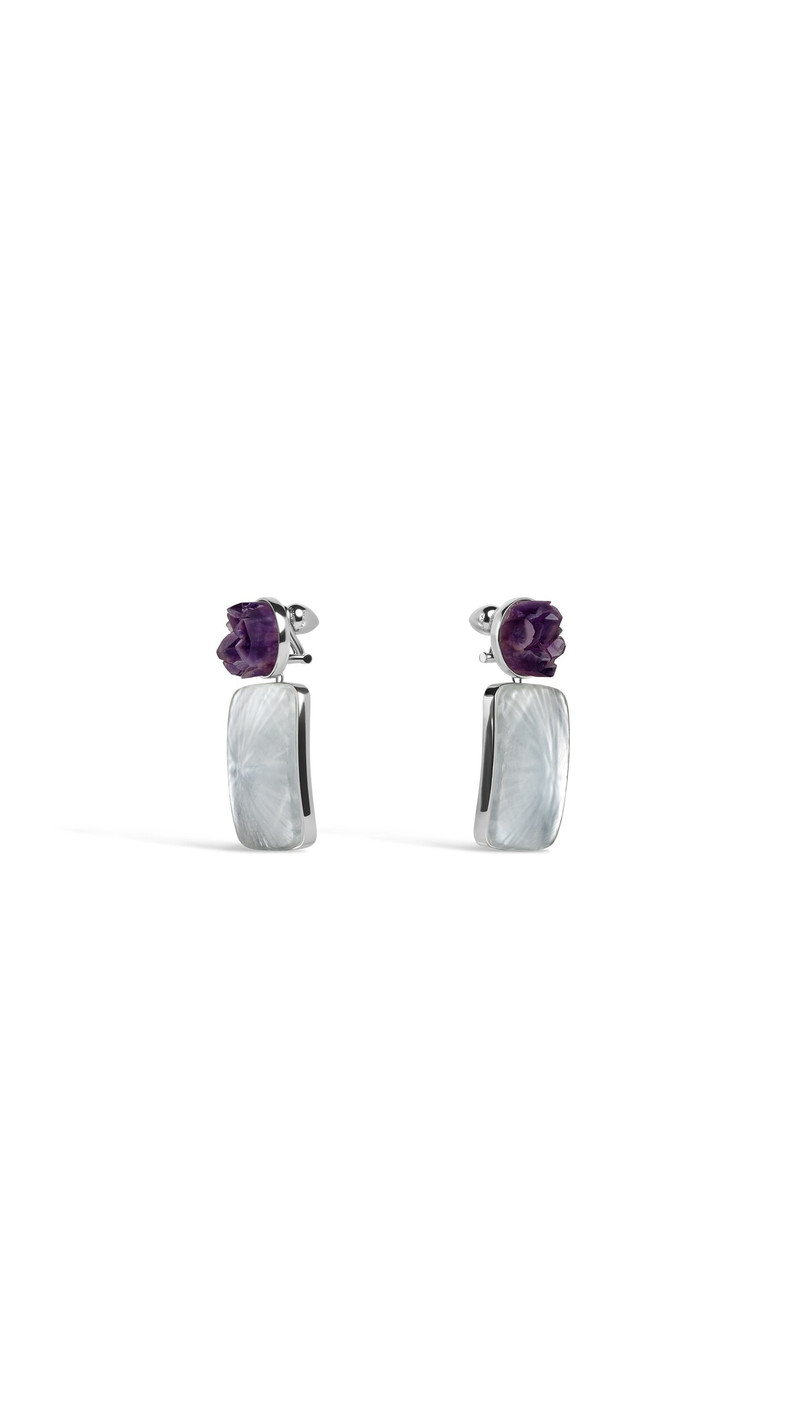 PENDANT EARRINGS IN AMETHYST & PLEXI 3