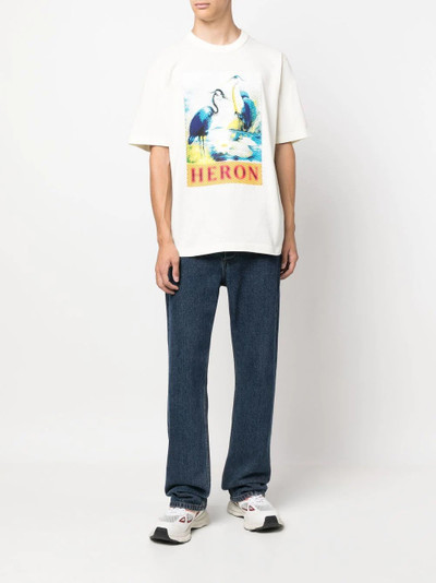 Heron Preston Heron-print cotton T-shirt outlook