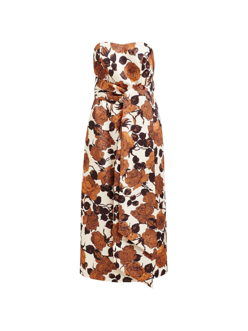 strapless floral wrap dress 1