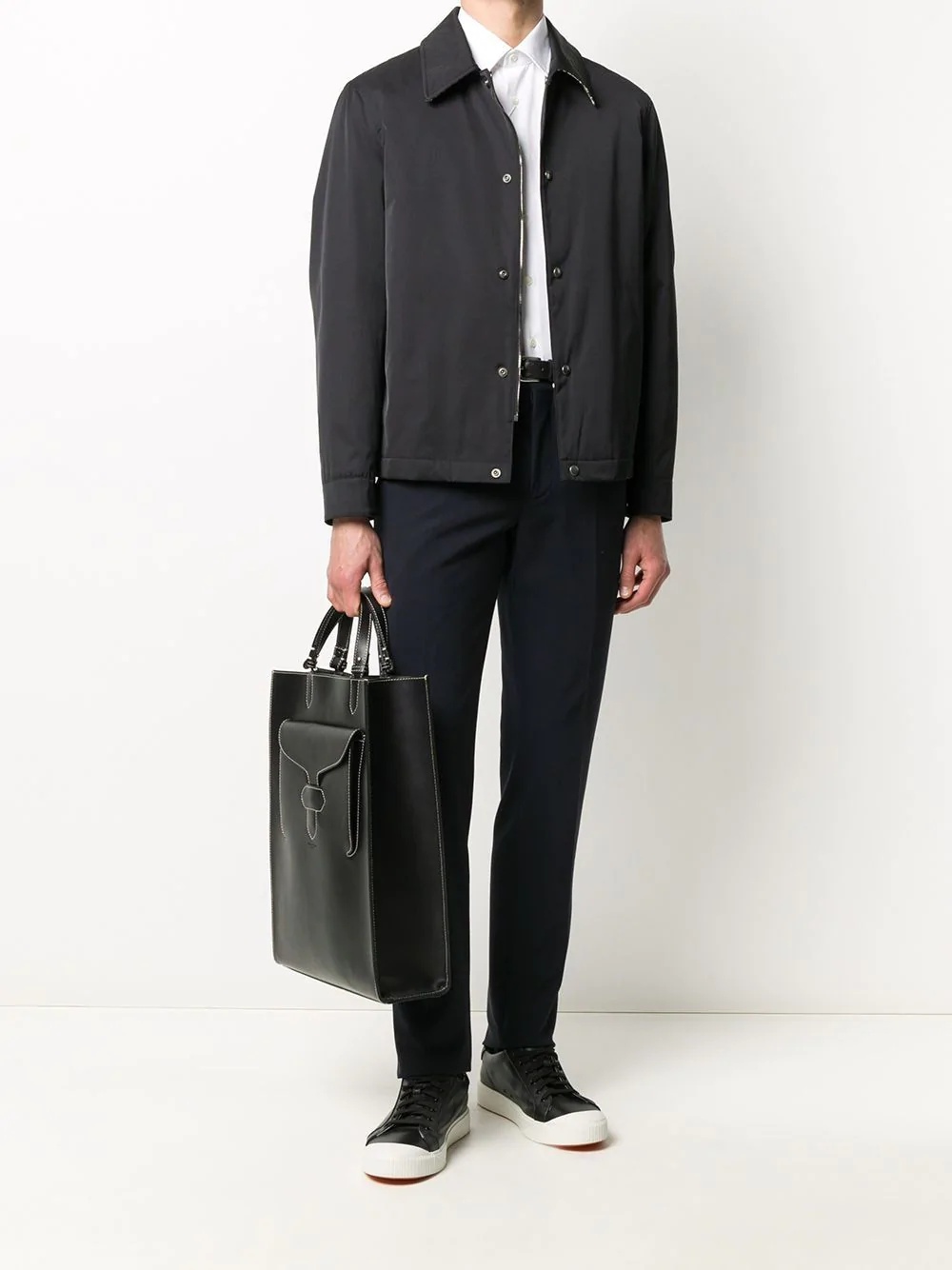 contrast collar jacket - 2