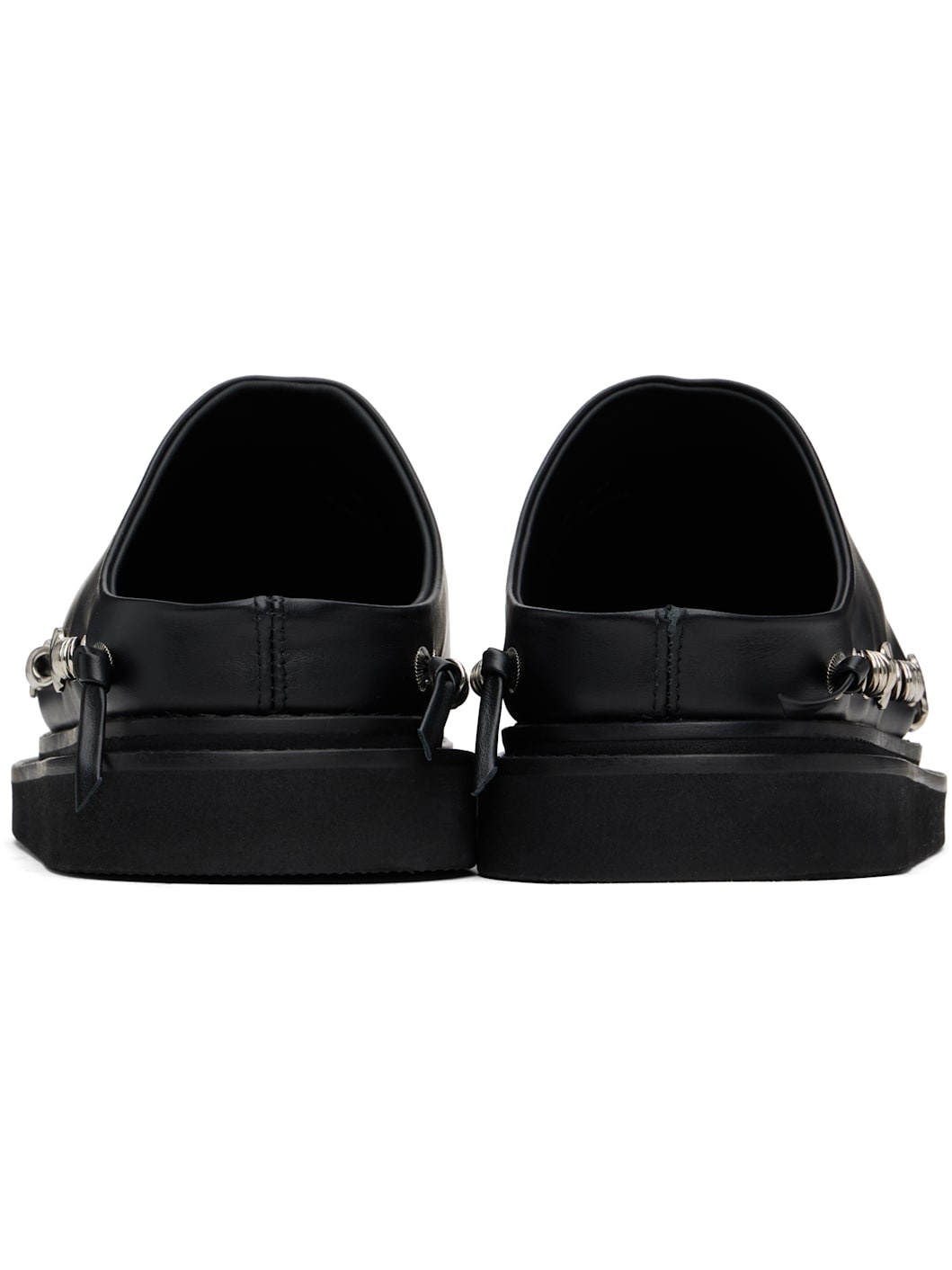 Black Leather Slip-on Loafers - 2