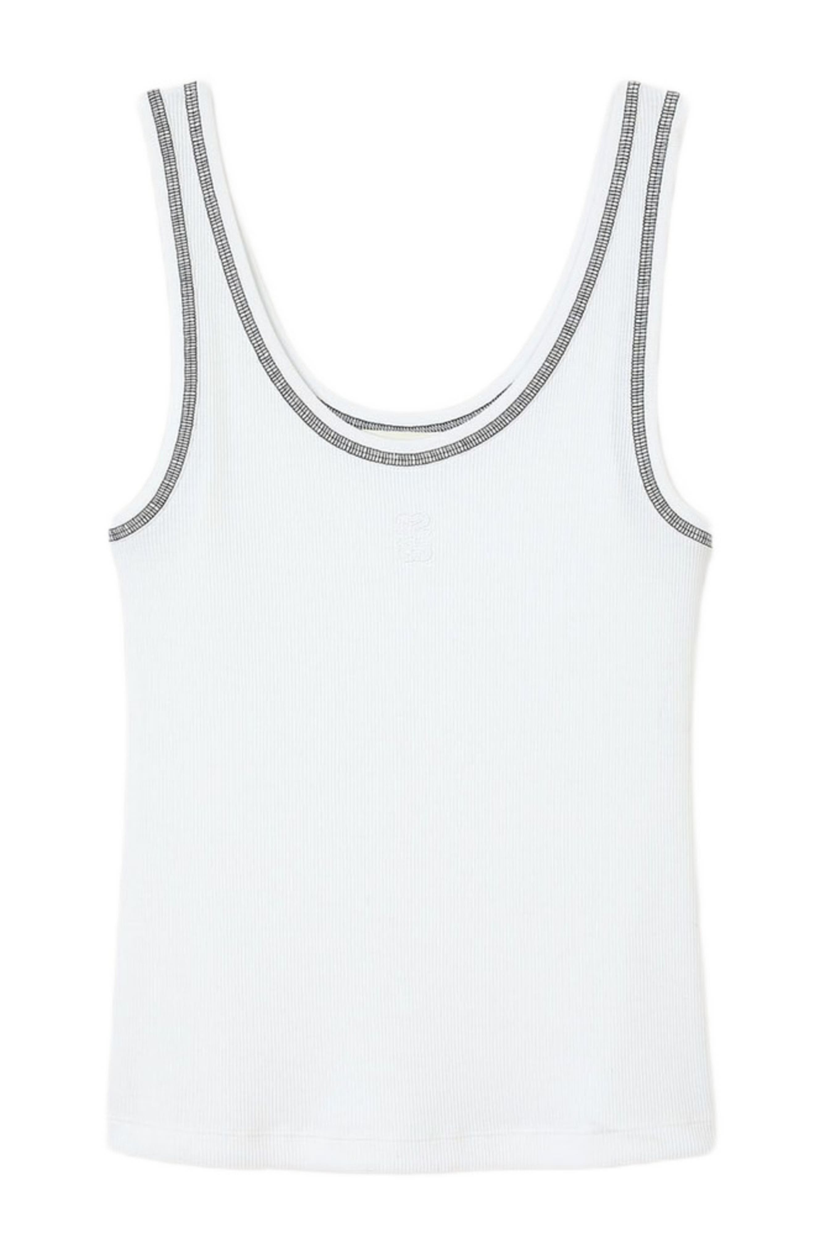 SANDRO Ribbed vest top in Black /White at Nordstrom - 5