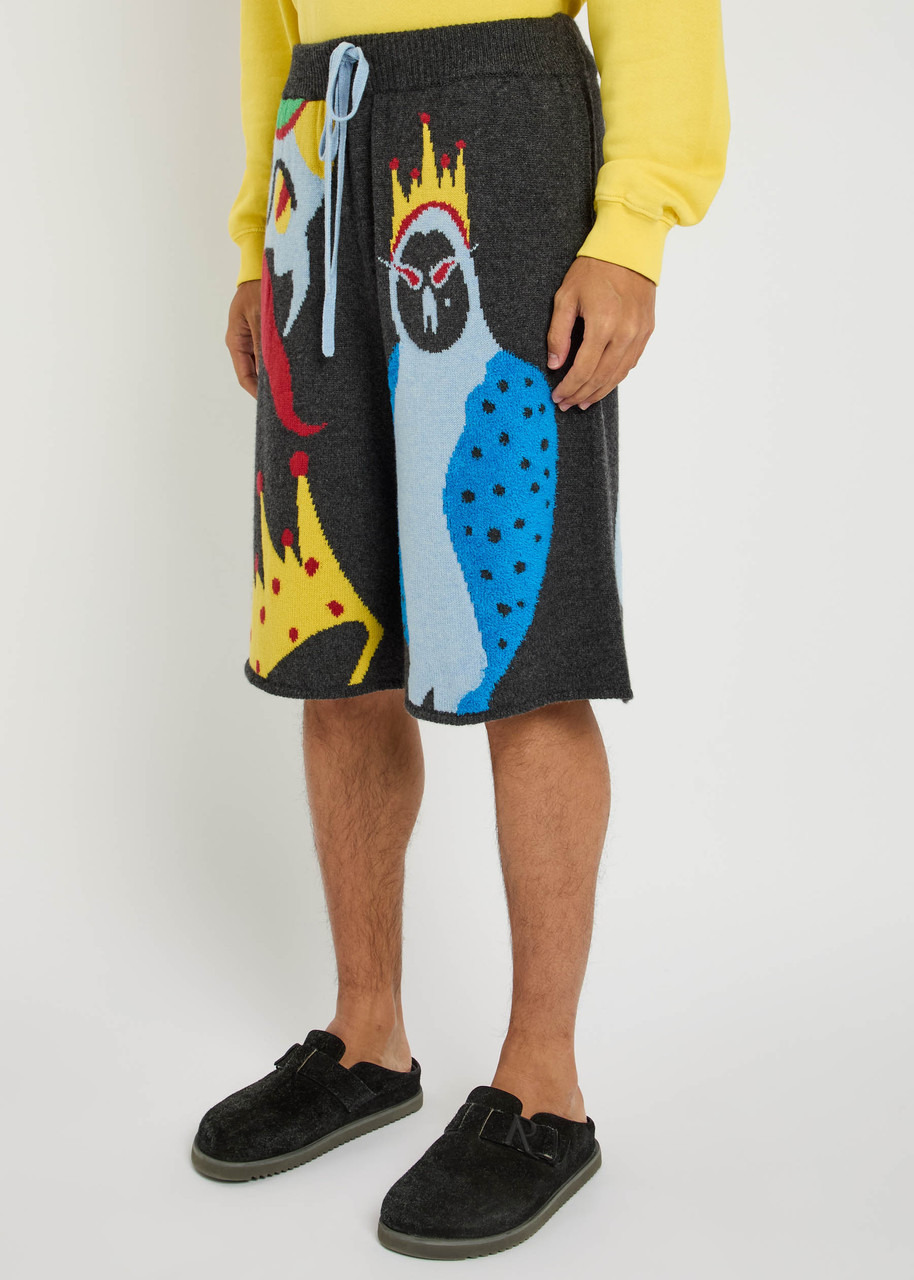 The Elder Statesman Mythical Creatures Intarsia Cashmere-blend Shorts - 2