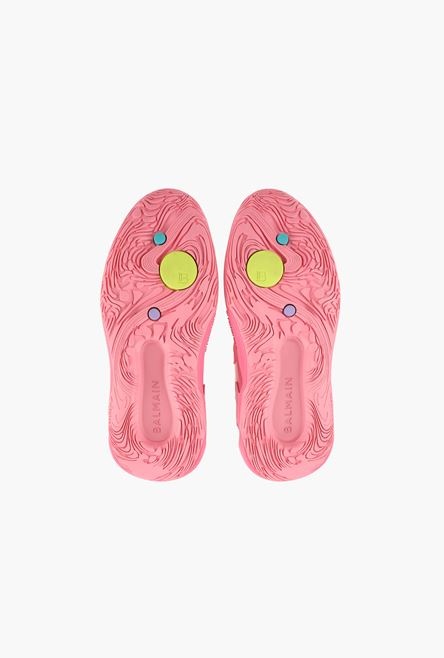 Pink gummy leather and mesh B-Runner sneakers - 5