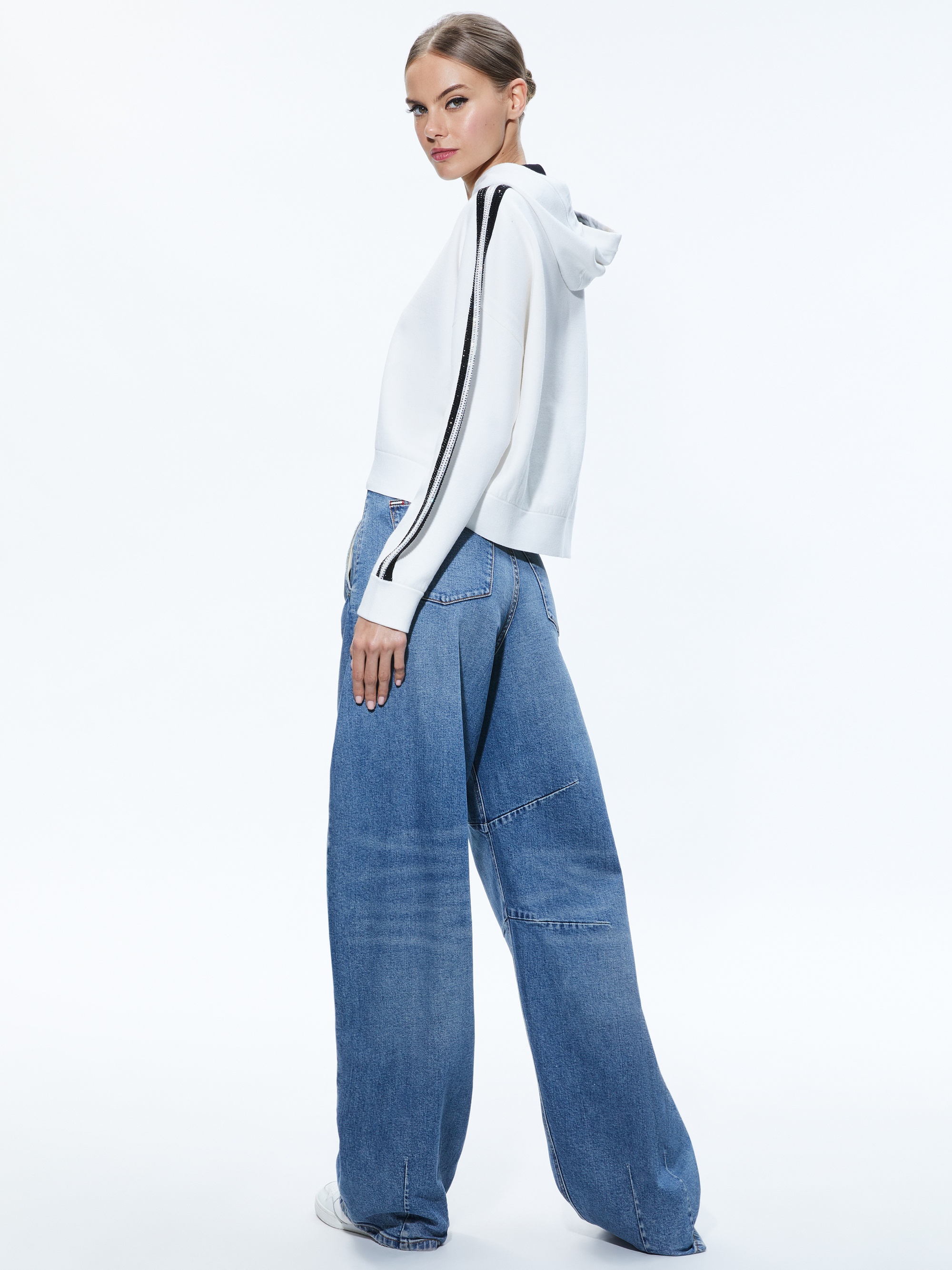 KATERINE EMBELLISHED CROPPED HOODIE - 2