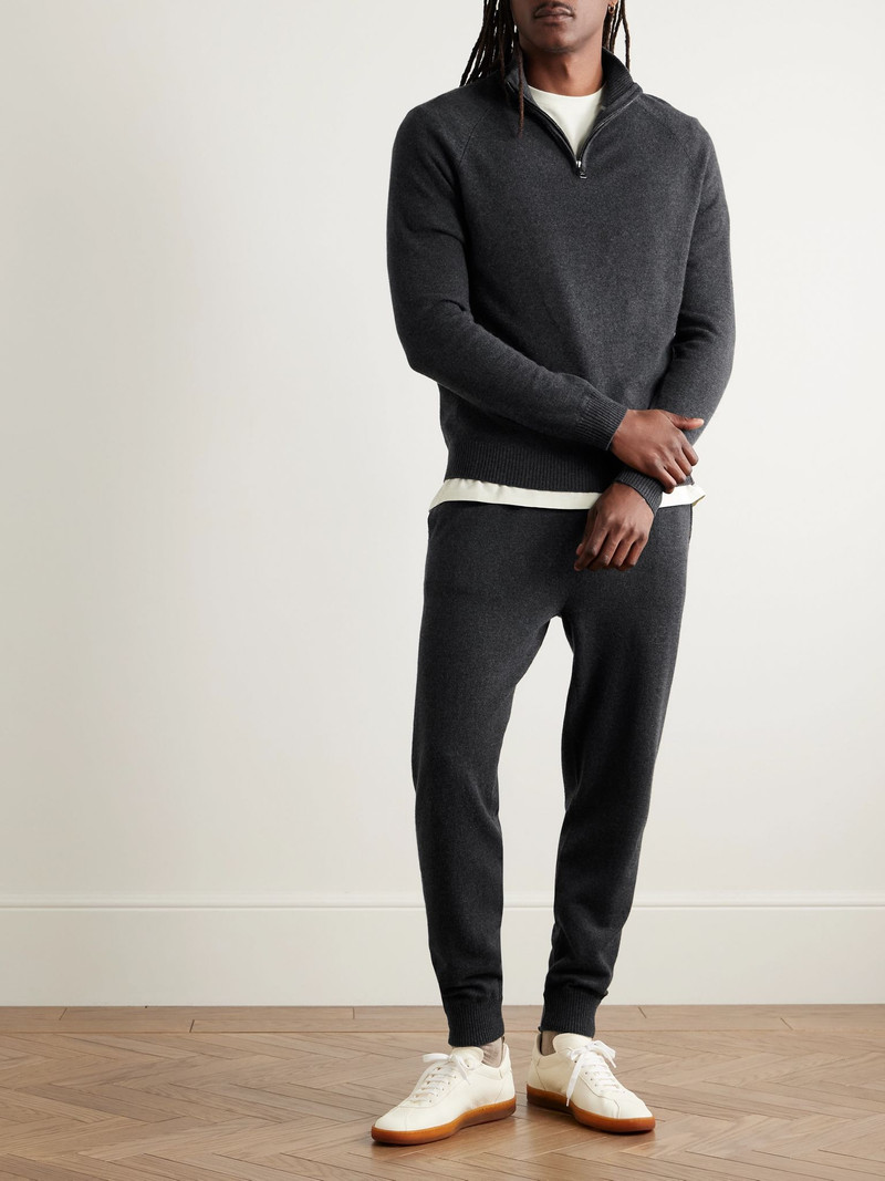 Derek Rose Finley Cashmere Half-Zip Sweater Black outlook