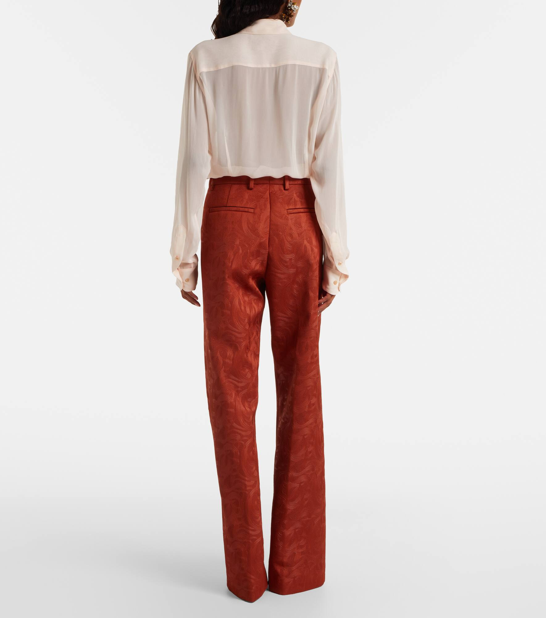 Jacquard straight pants - 3