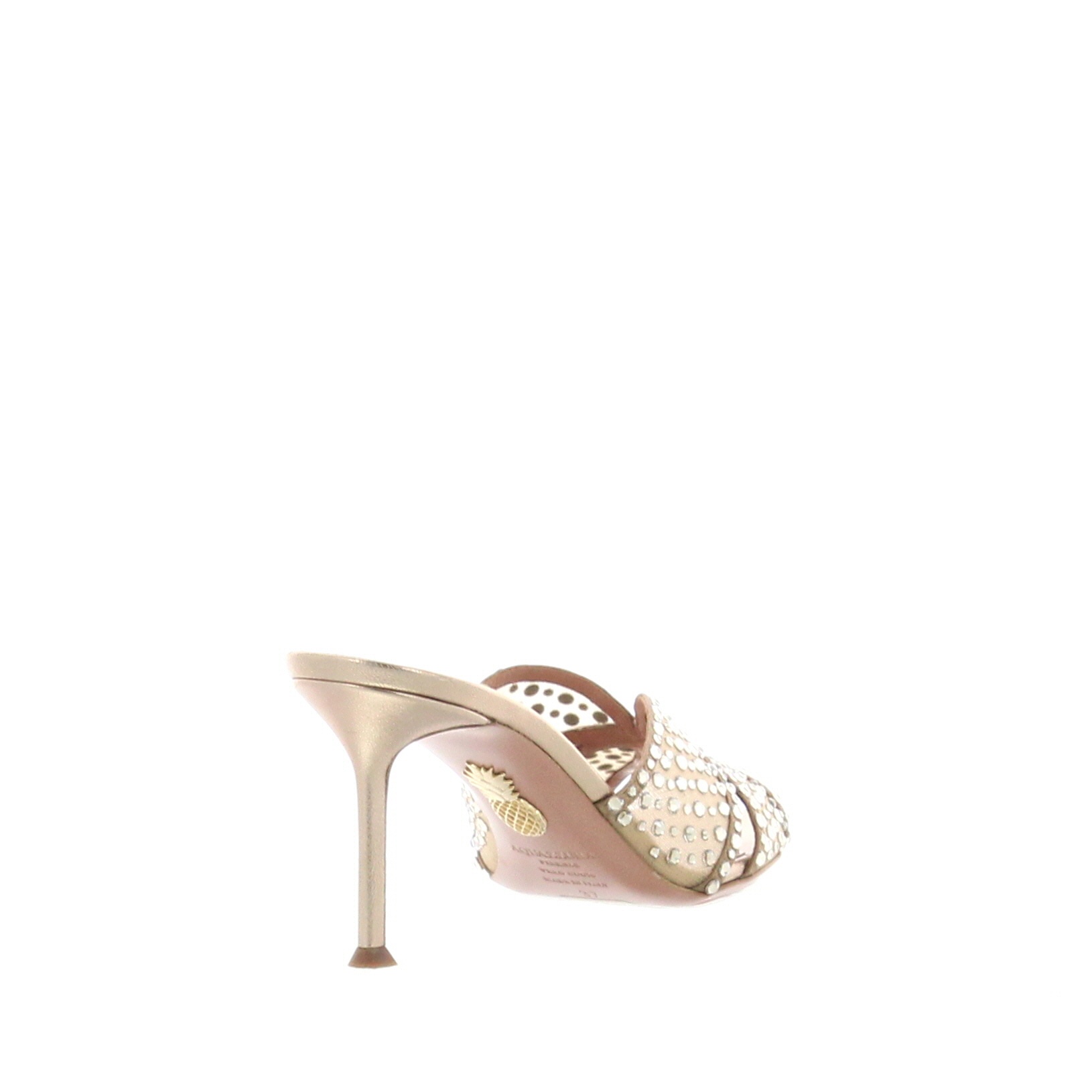Aquazzura – Crystal Lover Mule 75 – Light Copper - 3