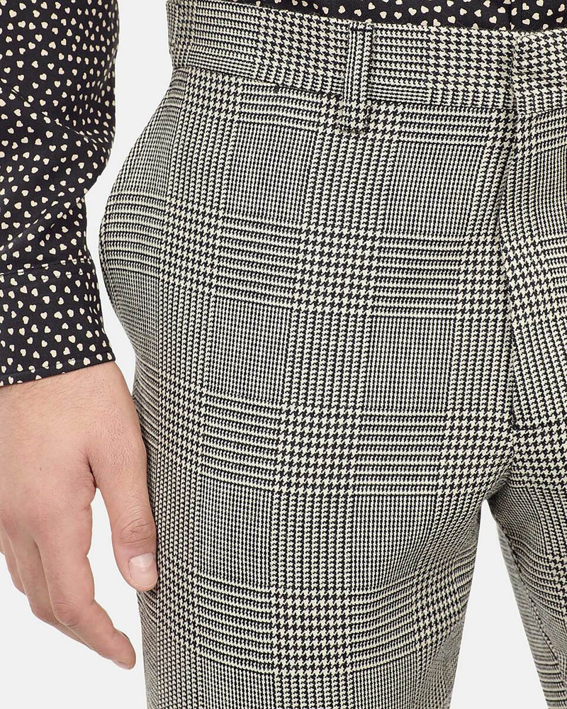 BLACK AND WHITE HOUNDSTOOTH WOOL SUIT TROUSERS 6