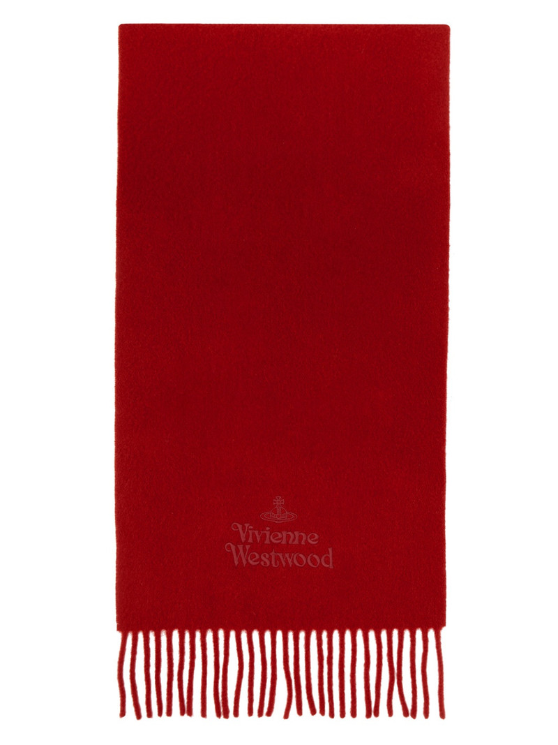Red Embroidered Scarf 1