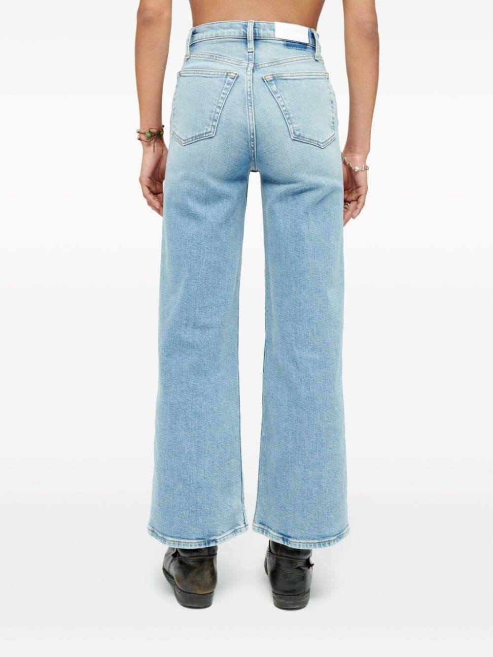 wide-leg cropped jeans - 6