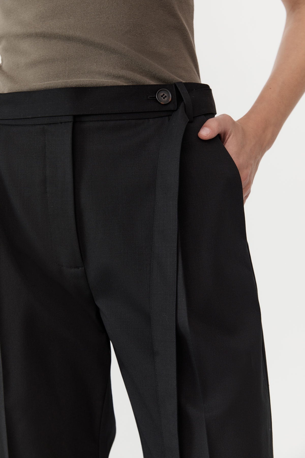 Belted Pants - Black - 5