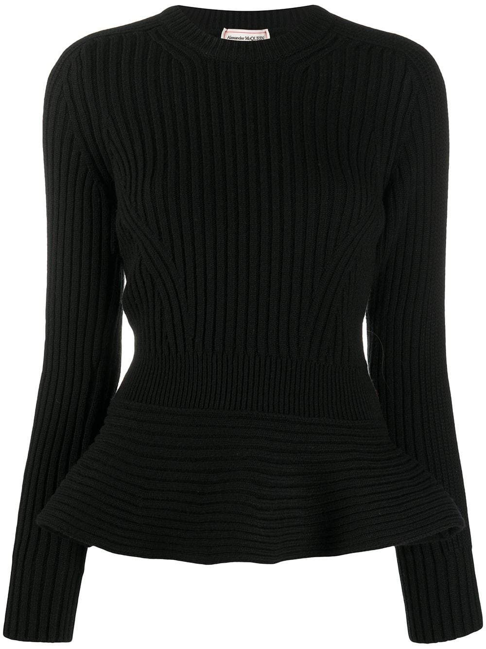 peplum hem ribbed top - 1