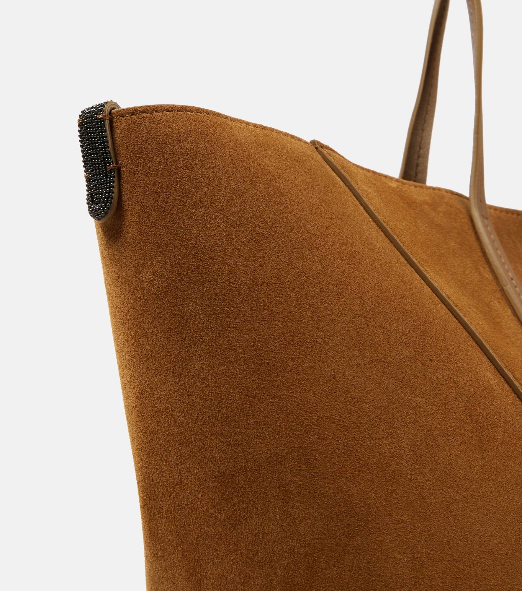 Large suede tote bag - 6