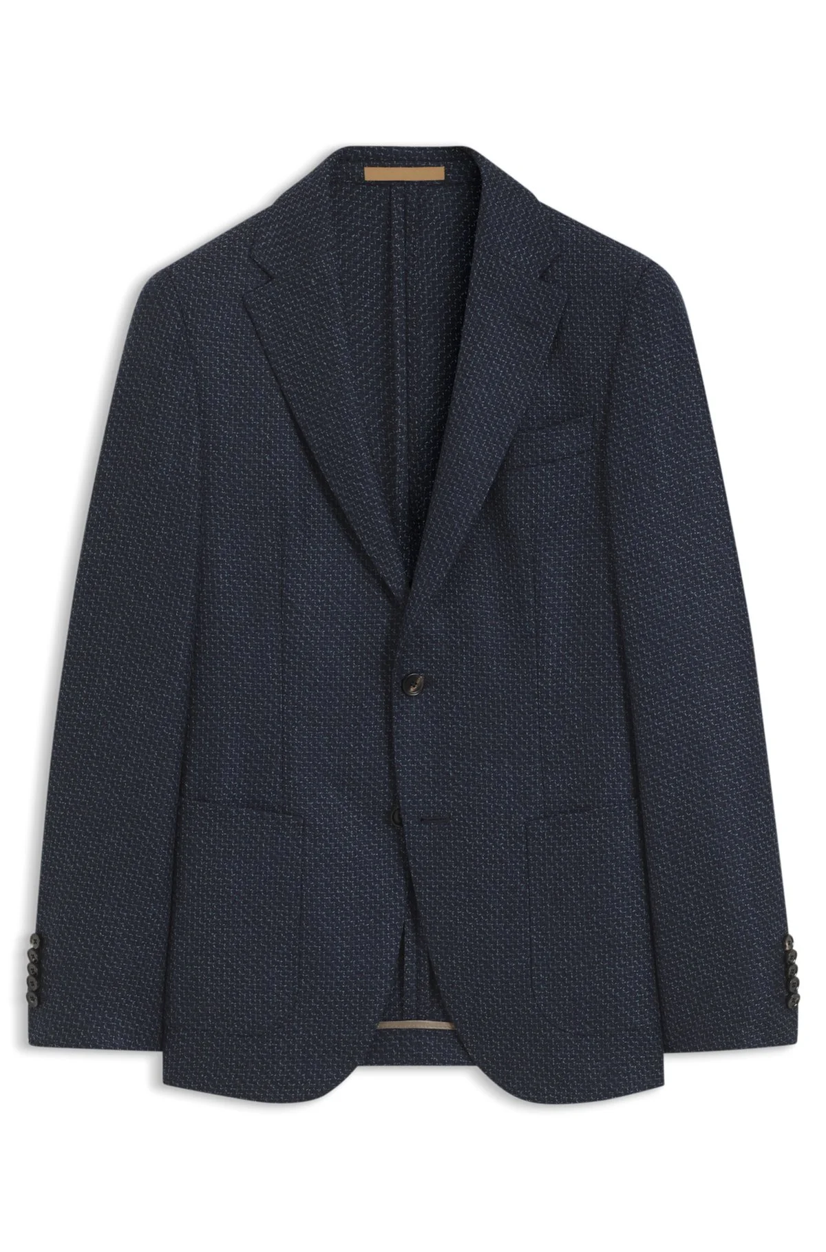 SLIM-FIT JACKET IN PATTERNED VIRGIN WOOL - 1