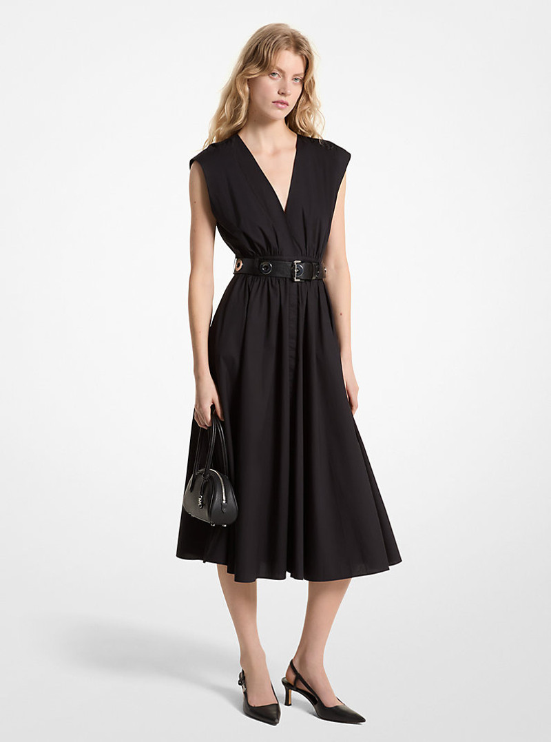 Stretch Organic Cotton Poplin Midi Dress 1