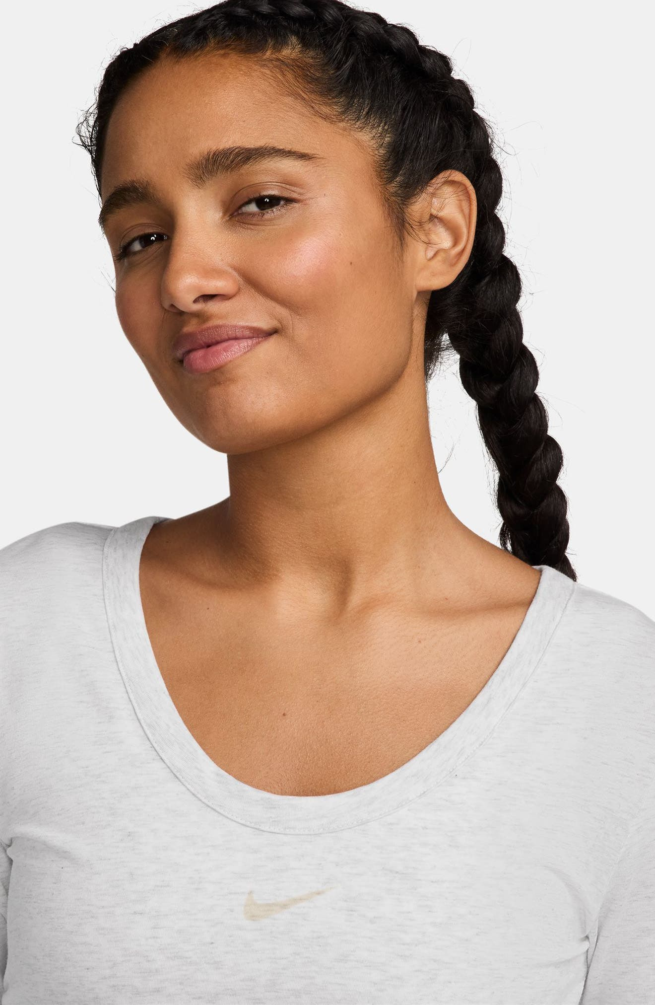 Nike Chill Stretch Cotton Blend T-Shirt in Birch Heather/Lt Orewood Brn at Nordstrom - 3