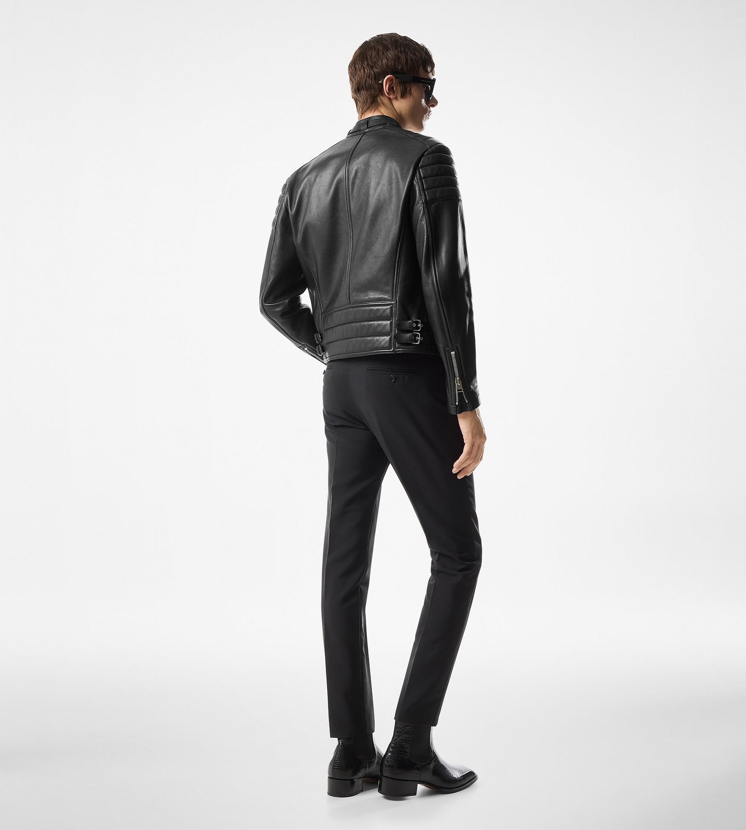GRAIN LEATHER ZIP BIKER - 3