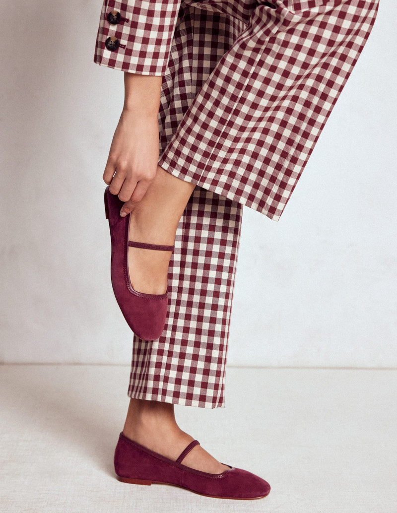 BODEN Thea Mary Jane Ballet Flats-Oxblood outlook