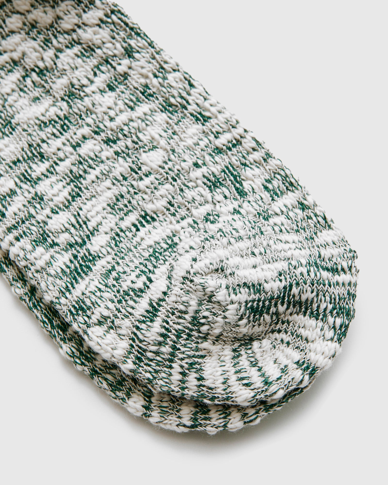 Light Slub Crew Sock in Green - 3
