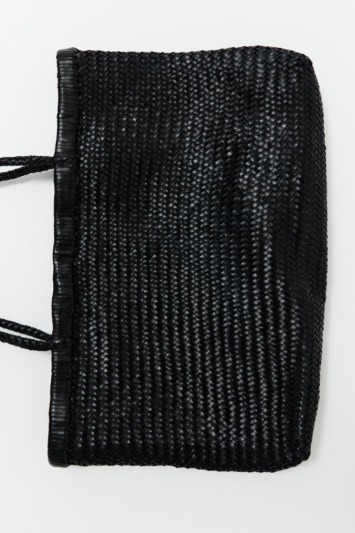 Wide Bagu Woven Tote - Black - 3