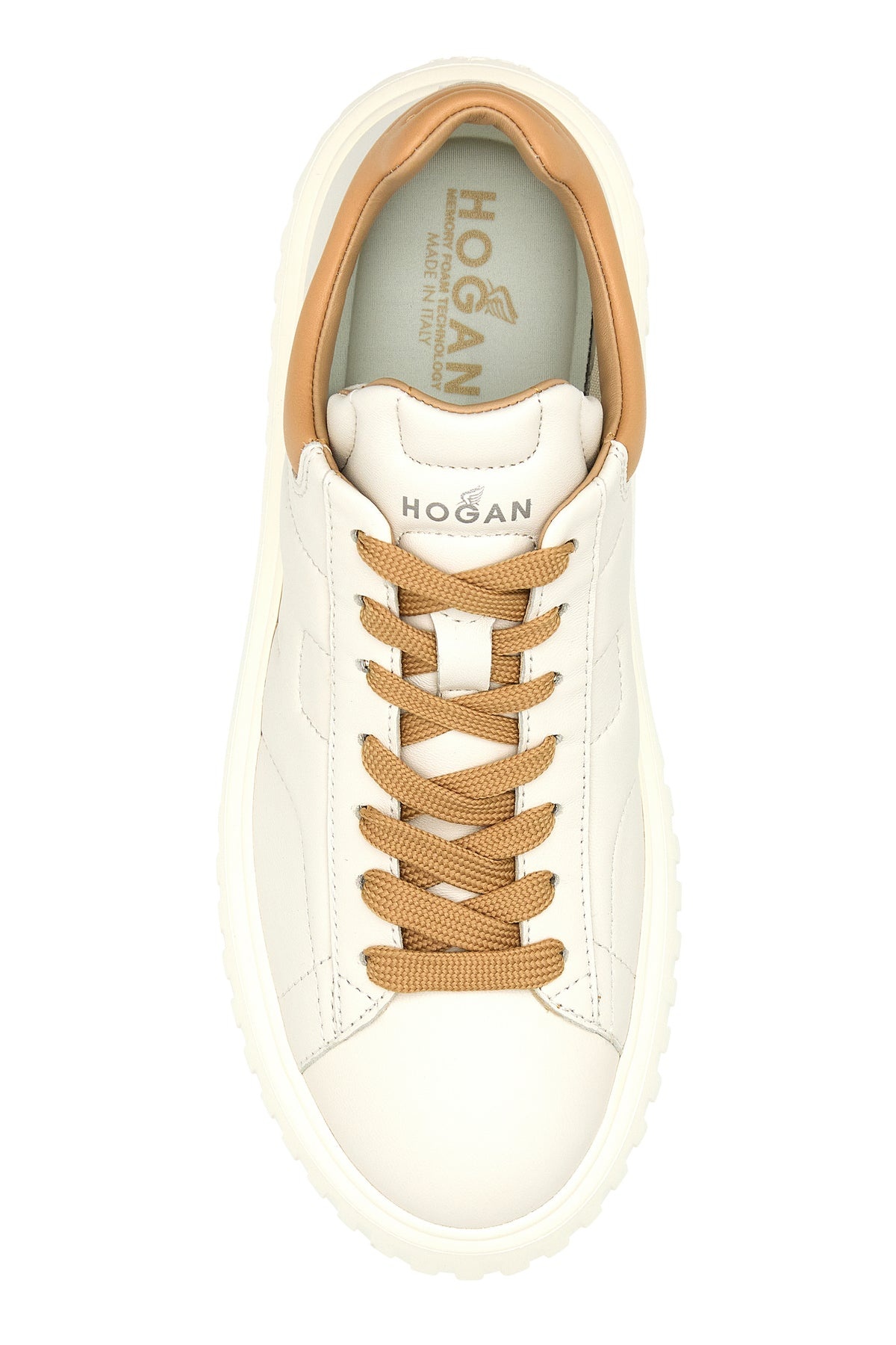 White nappa leather H-Stripes sneakers - 4