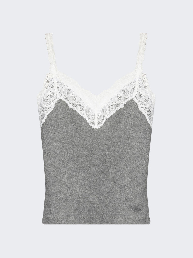 Lace Tanktop Grey Melange 1