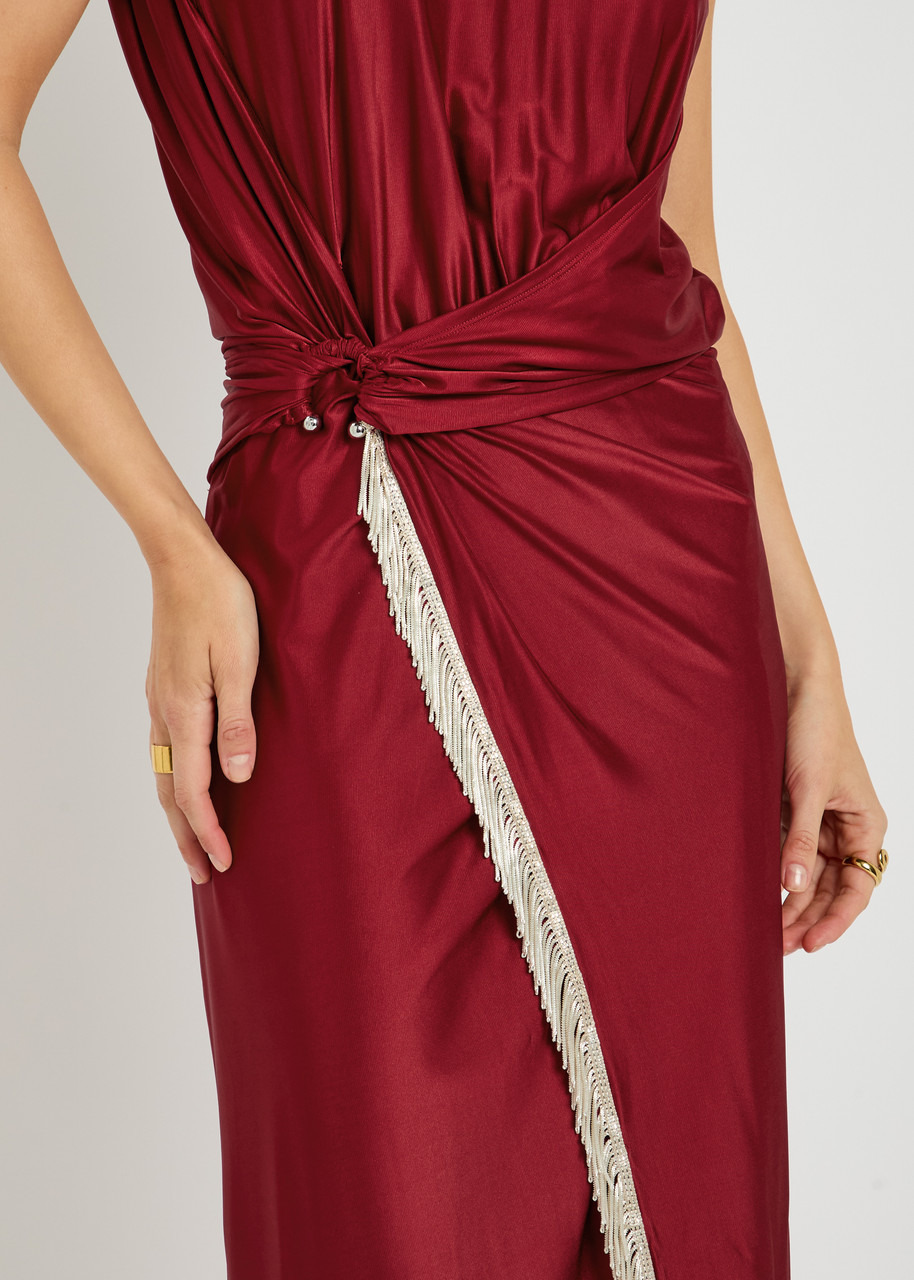 Rabanne Embellished Stretch-satin Midi Dress - 5
