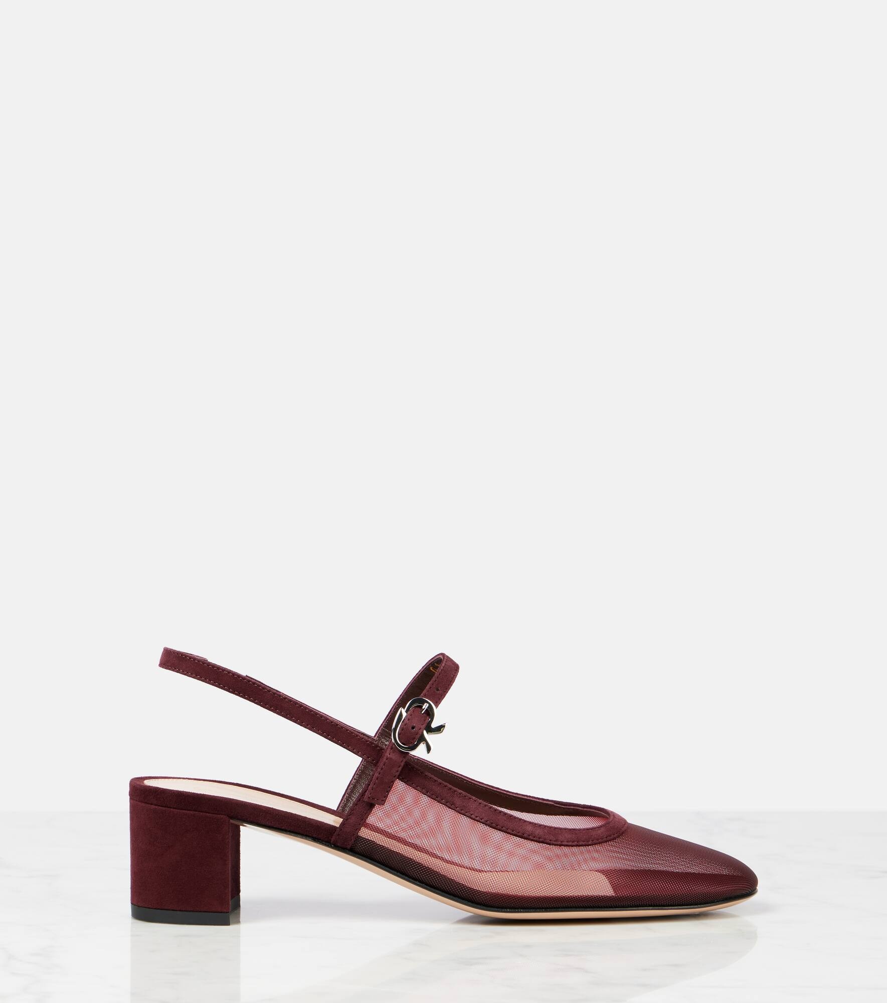 45 leather-trimmed slingback Mary Jane pumps - 4