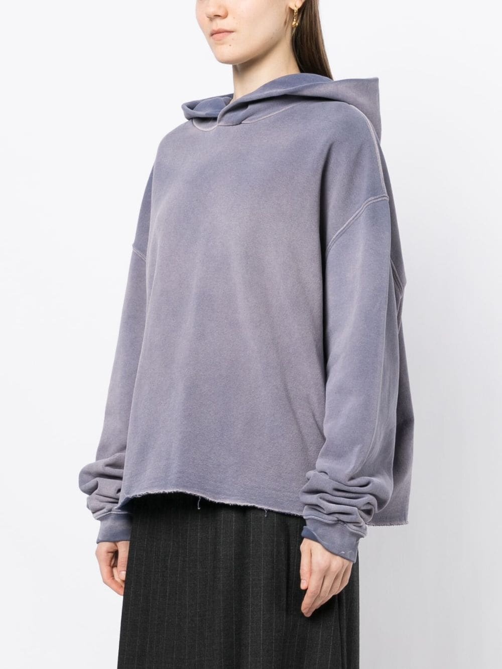 washed long-sleeved hoodie - 3