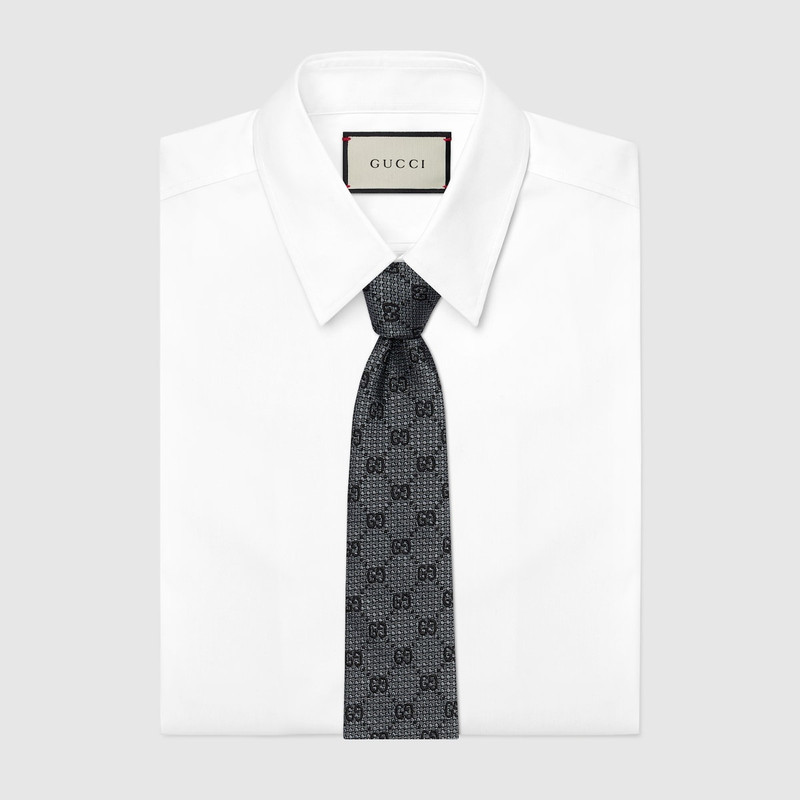 GUCCI GG silk jacquard tie outlook