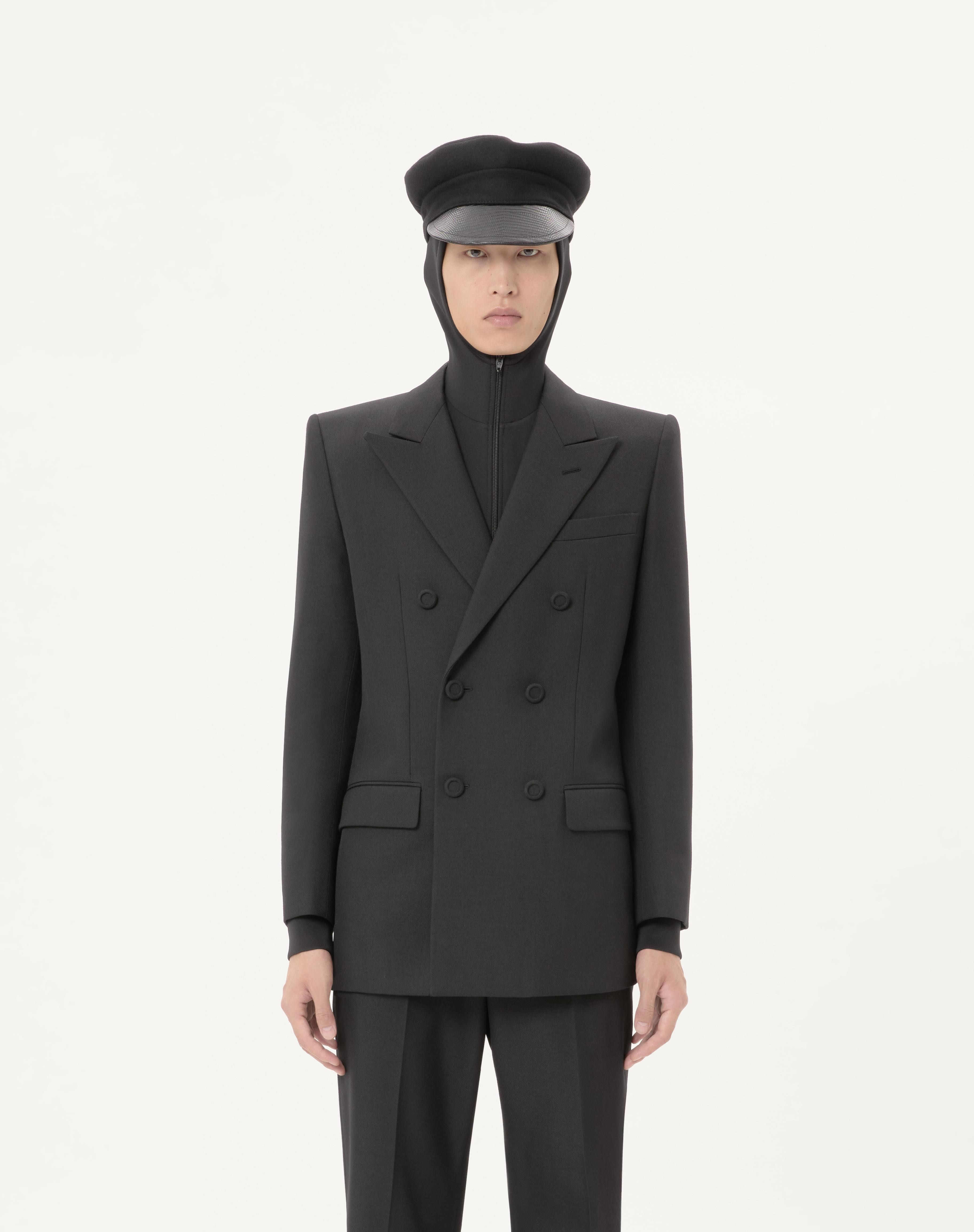VALENTINO DOUBLE-BREASTED JACKET IN WOOL GABARDINE - 4