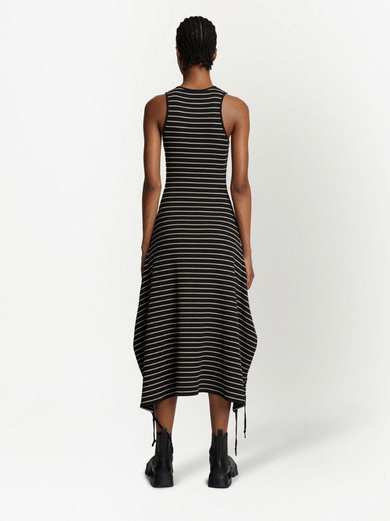 striped ribbed-knit sleeveless dress - 4