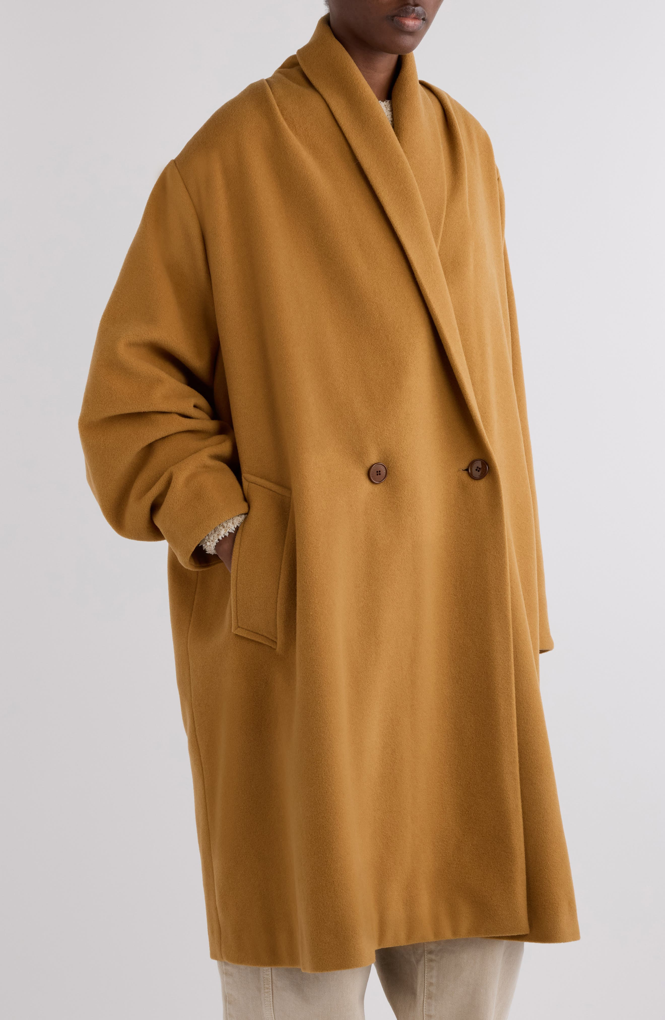 Isabel Marant Elise Wool Blend Coat in Camel at Nordstrom - 5