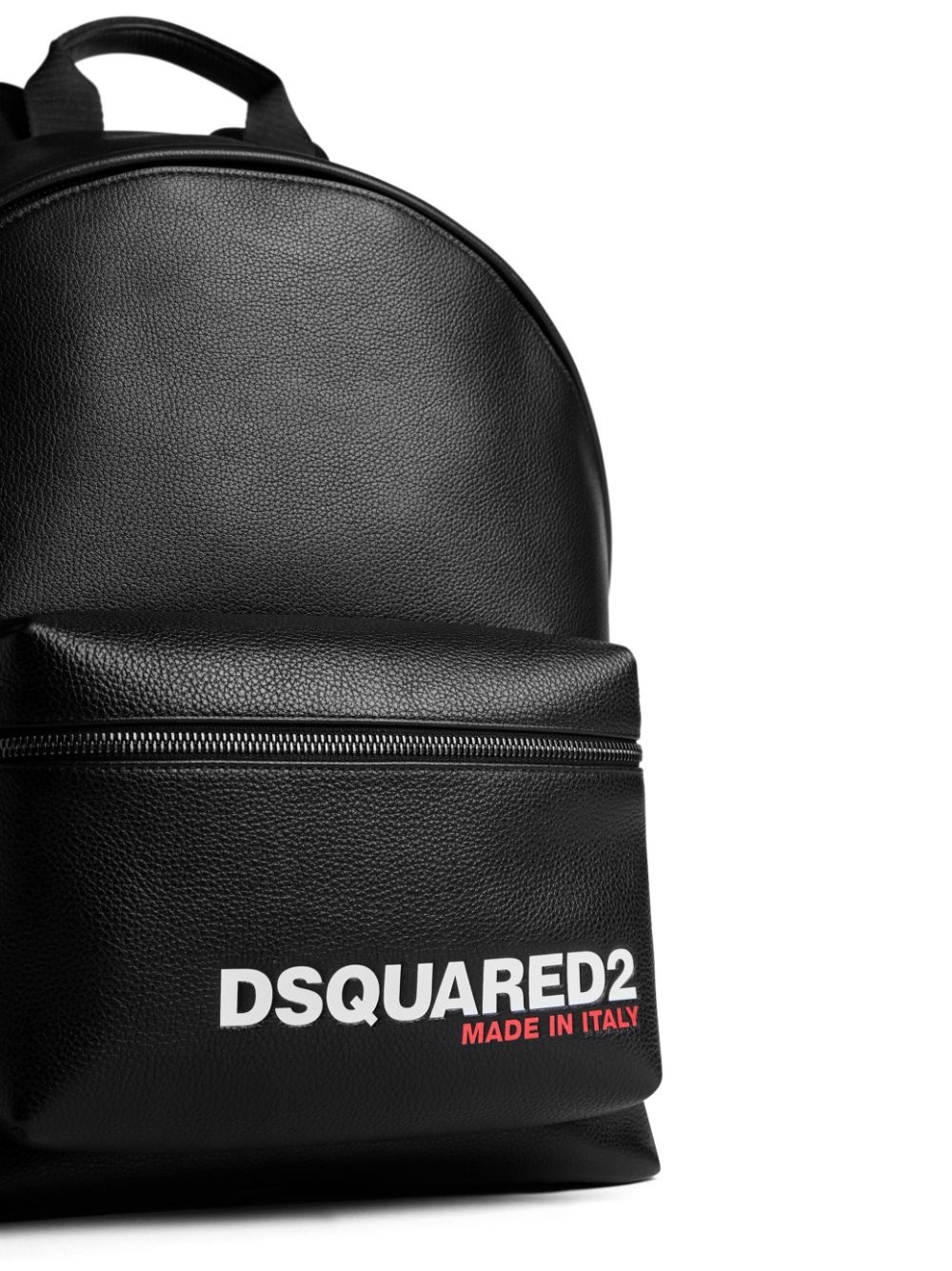 logo-print pebbled leather backpack - 4