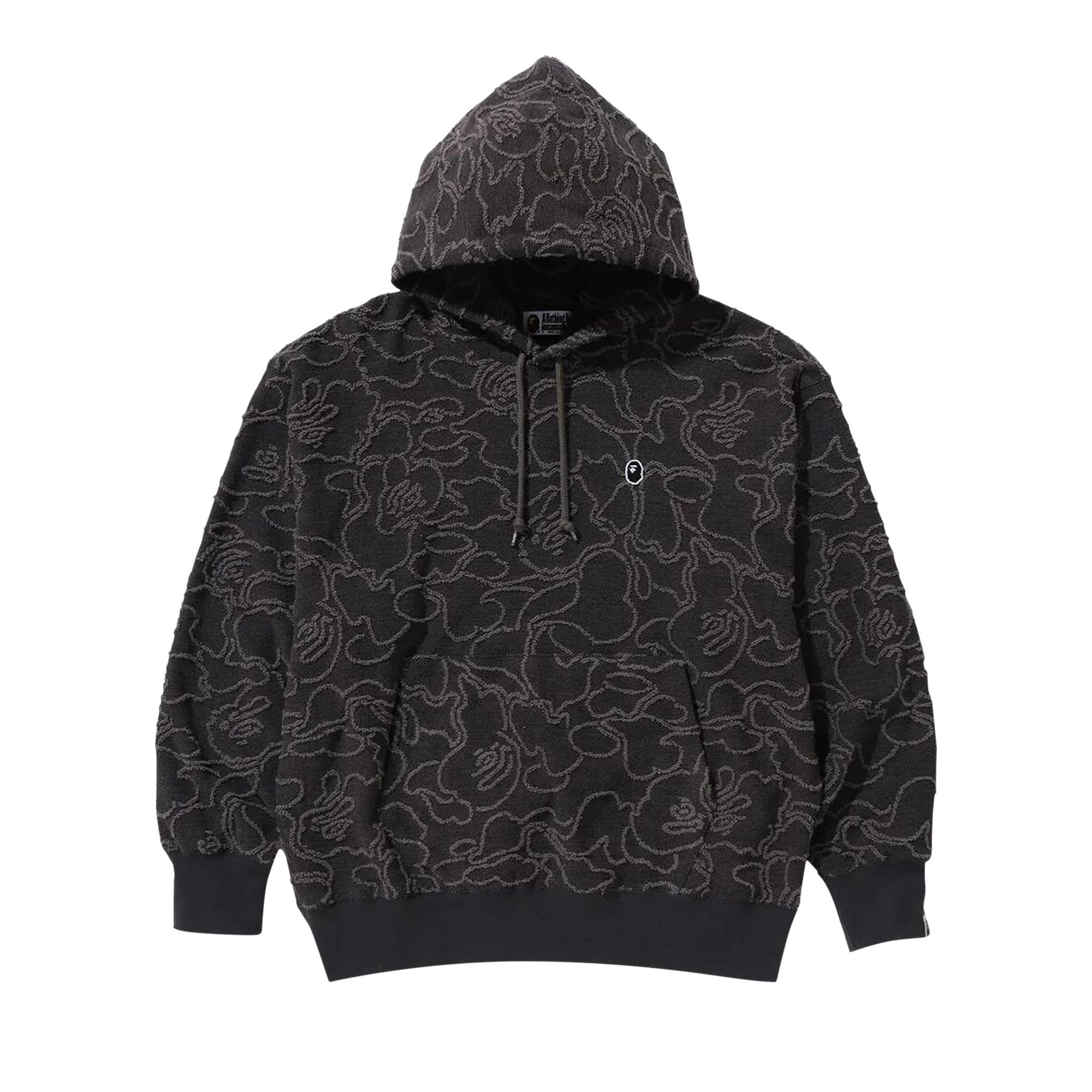 BAPE Neon Camo Jacquard Relaxed Fit Pullover Hoodie 'Black' - 1