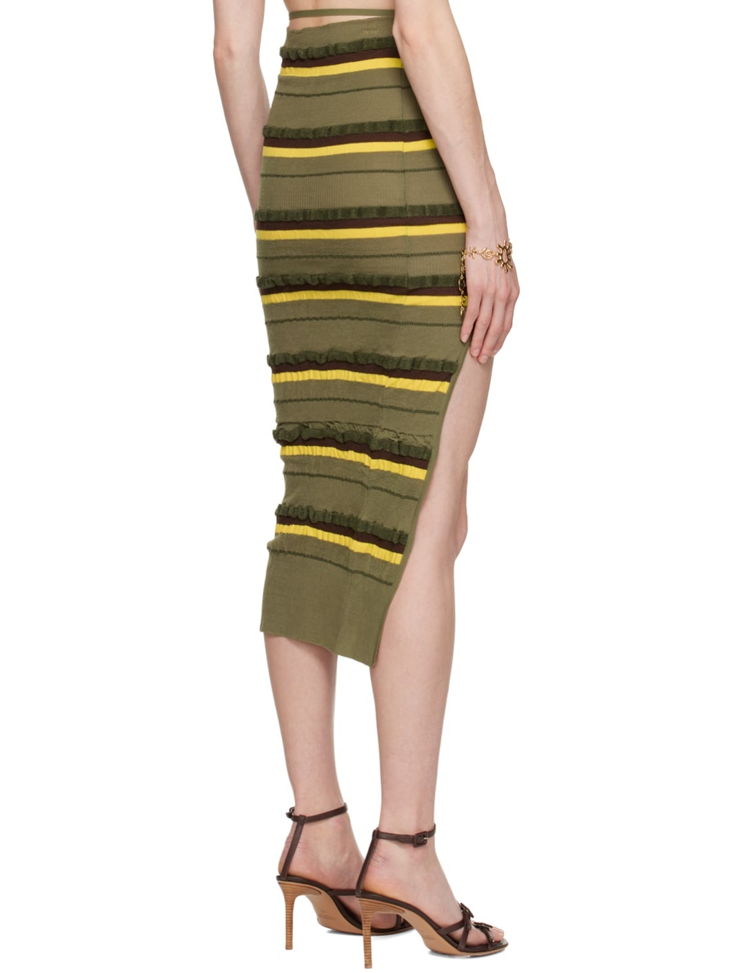 Green 'La Jupe Maille Concha' Midi Skirt - 3