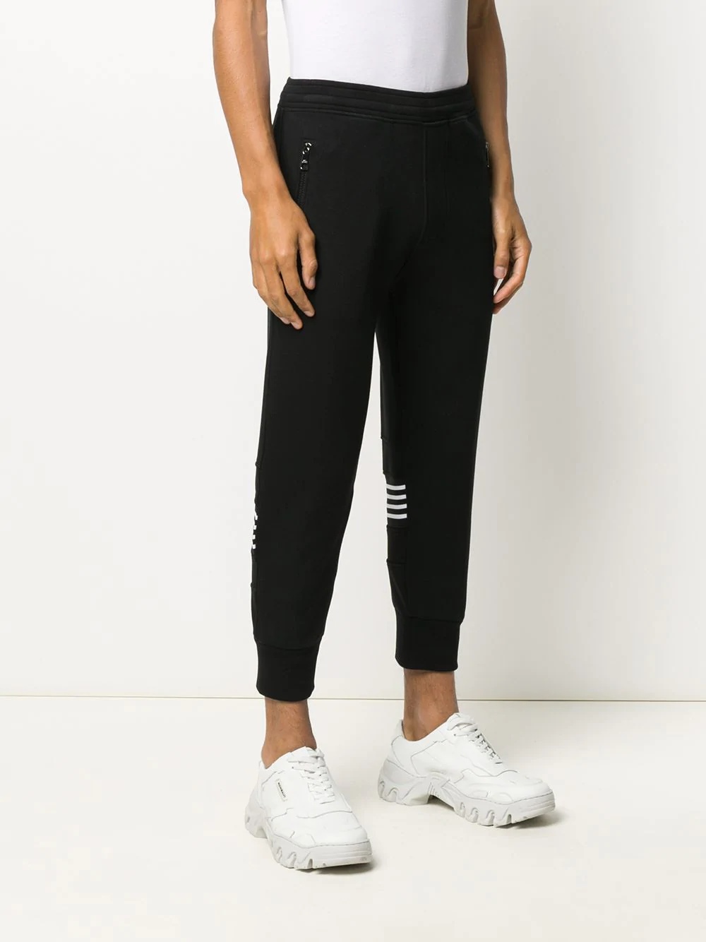 striped panel track pants - 3