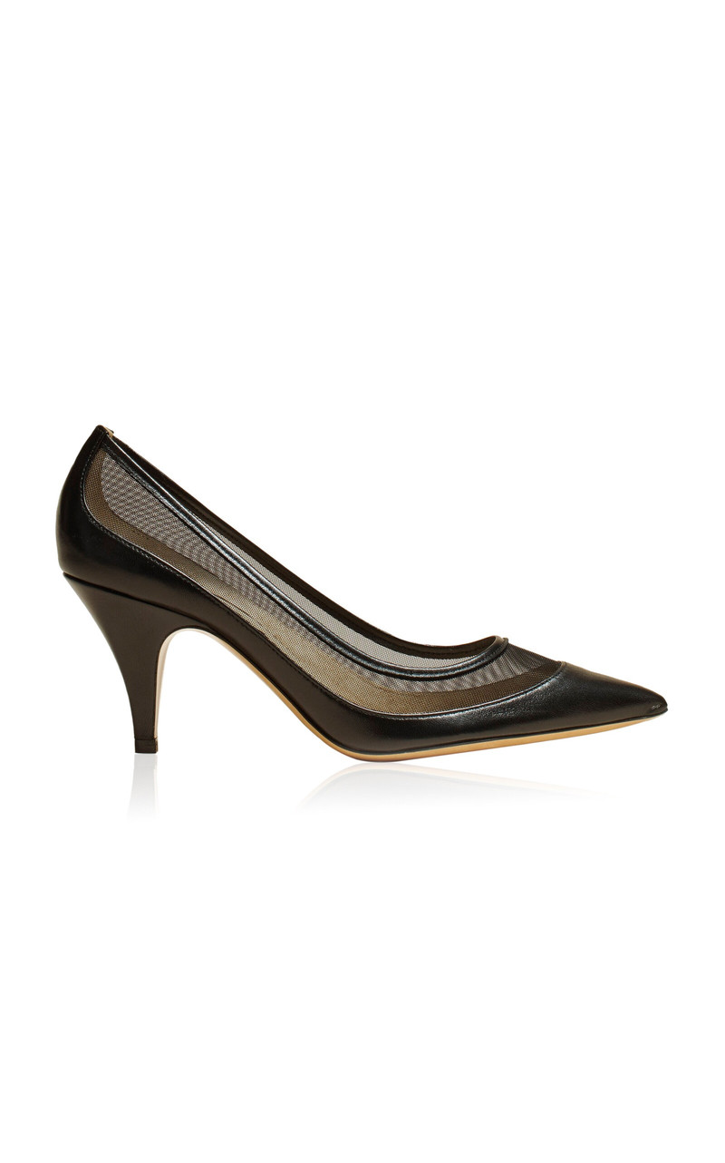 River Iconic Leather Mesh Pumps black - 1