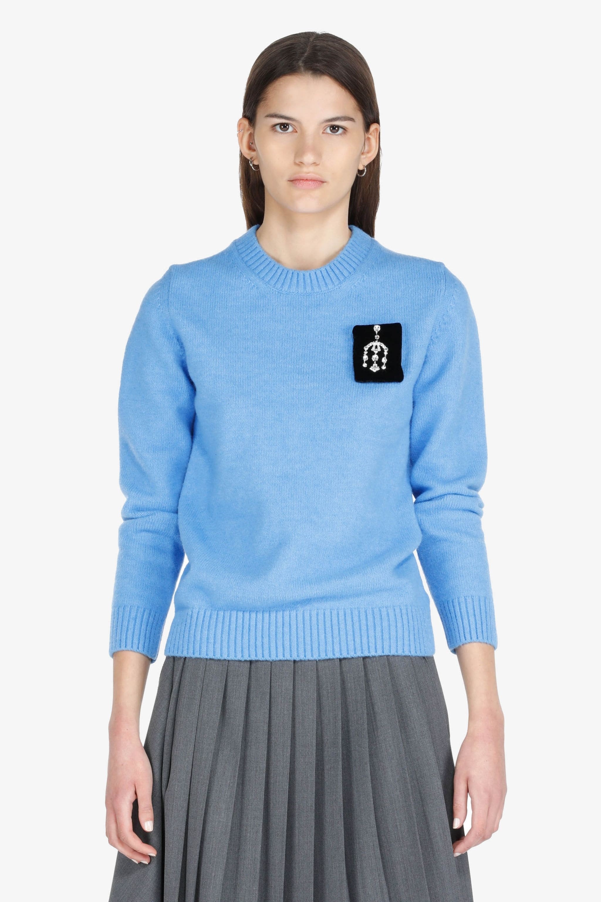 CRYSTAL-EMBELLISHED PATCH SWEATER - 1