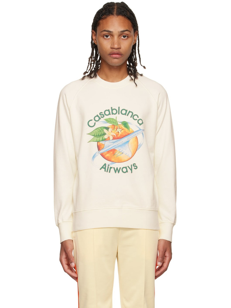 White 'Orbite Autour De L'Orange' Sweatshirt - 1