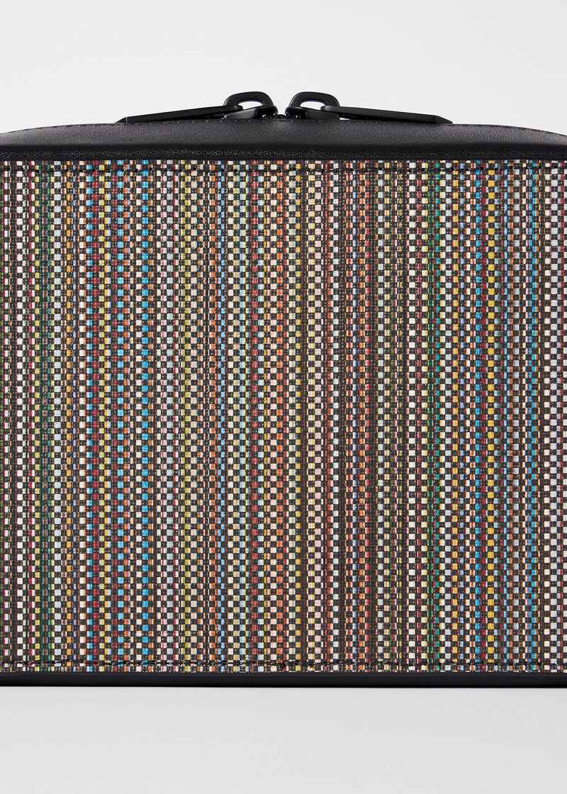 'Signature Stripe' Coated Canvas Cross Body Bag 8